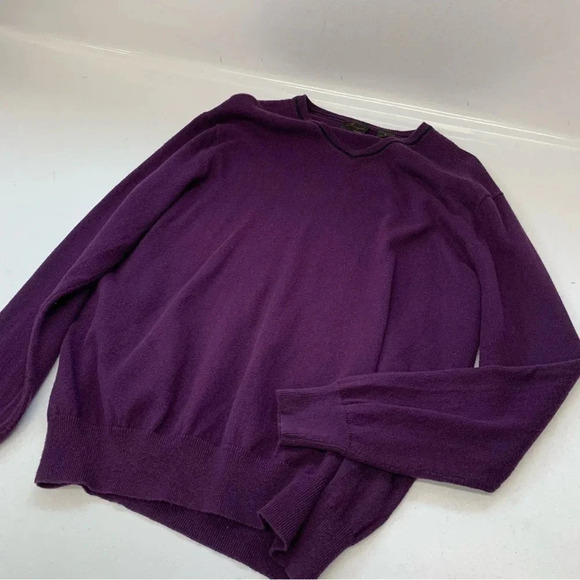 Jos A Bank Cotton Cashmere V Neck Sweater Men Medium Purple Long Sleeve Preppy - Picture 8 of 12